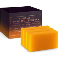 Kojic Acid Dark Spot Remover Soap Bars With Vitamin C, Retinol, Collagen, Turmeric - Original Japanese Complex Infused With Hyaluronic Acid, Vitamin E, Shea Butter (Pack Of2 Pcs)