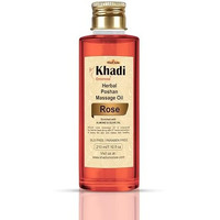 Khadi Omorose Rose Massage Oil (Enriched With Almond Oil,Olive Oil, Jojoba Oil, Sesame Oil And Vitamin E)-210Ml