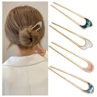 Insime Exquisite Hair Stick For Bun Hair | Marble Embezzled Hair Bun Stick For Women Stylish Look Juda Stick For Hair Bun | Premium Metal Hair Bun Sticks For Women (Pack Of 4)