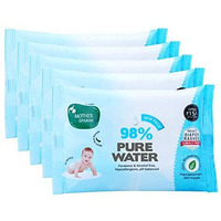 Mother Sparsh Cotton Scented 98% Water Plant Fabric, Biodegradable Wipe (Blue, 15 Wipes) - Pack Of 5