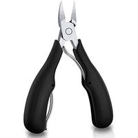 Skypearll Toe Nail Clipper, Professional Thick & Ingrown Toenail Correction Tool, Pedicure Clippers Toe Nail Cutter For Men & Women, Super Sharp Curved Blade Grooming Tool | Black |