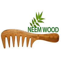 Rufiys Pure Neem Wooden Wide Tooth Comb | Neem Wood Hair Comb For Women & Men | Hair Growth | Anti Dandruff | Detangling Comb Pack Of 1