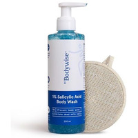 Be Bodywise 1% Salicylic Acid Body Wash With Free Loofah | Gently Exfoliates To Prevent Body Acne & Cleanse Skin | Paraben And Sls Free | 250Ml