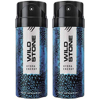Wild Stone Hydra Energy Spray Deodorants For Men, Long Lasting Strong Masculine Fragrance, Pack Of 2 (150Ml Each)