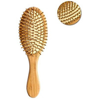 Street27 Natural Bamboo Wood Comb Professional Healthy Paddle Cushion Hair Loss Massage Brush Detangling Hairbrush For Massaging Scalp Hair Care Healthy Anti-Static Hair Brush For Women & Men (M)