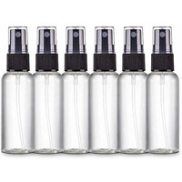 Zollyss Spray Bottles Clear Empty Fine Mist Plastic Mini Travel Bottle Set, Small Refillable Liquid Containers (50 Ml Pack Of 6)