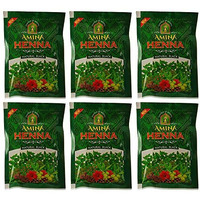 Amina Henna Natural Black Hair Colour Heena Mehndi, 25 G (Pack Of 6)
