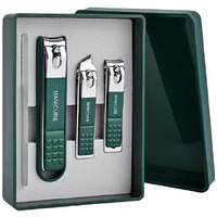 Beaut Secrets - Nail Cutter Set, Ultra Sharp Sturdy Fingernail Toenail Clipper Nail Clipper With Glass File 4 Pcs Set For Men Women Adult Nail Cutter Set For Thick Toenails & Nails (Green Set Of 4 With Box)