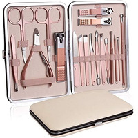 Wazdorf 18 In 1 Stainless Steel Professional Manicure Set Nail Cutter For Women Nail Scissors Luxury Grooming Kit Manicure Pedicure Kit For Women Nail Acne Remover Needle (18 In 1)