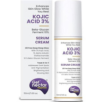 Get Nectar Happiness Glow Serum Cream With 3% Kojic Acid 5% Niacinamide 1% Alpha Arbutin & 25% Beta-Glucan For Dark Spots, Anti-Pigmentation, Brightening, Glowing Skin 50Ml