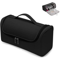 Maycreate Travel Storage Bag For Dyson Air Wrap Holder Hair Styler Organizer For Airwrap Attachments Portable Storage Bag With Hanging Hook, Black (Bag Only)