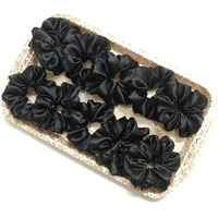 Dvabeautyshop Scrunchies For Women, Pack Of 10, Satin Scrunchies (Black, Mini)