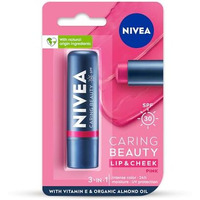 Nivea Lip Caring Beauty Pink Lip Balm | Lip & Cheek Tint With Spf 30
