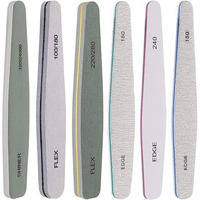 Beaut Secrets Korean Sand Paper 6Pcs Nail Files Set For Manicure, Nail Buffer Files Block Coarse Washable Nail Polisher Double Sided Nail Shaper Emery Boards For Acrylic & Natural Nail 100/150/180/220/240/280/1000/4000 Grid