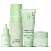 Gabit Skincare Gamechangers Kit | With Niacinamide & Hyaluronic Face Wash, 8% Vitamin C & Arbutin Serum, Ceramide & Hyaluronic Moisturizer, 100% Mineral Sunscreen | Men & Women, All Skin Types, 230Ml