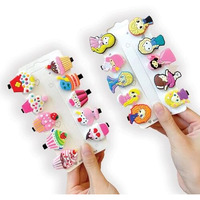 Temperia (1 Pack - 10 Clips) Hair Clips For Girl Kids - Girls Gift Items For Birthday - Cute Hair Clips & Pins Set For Baby & Small Girls - Girl Hair Accessories (Random Colors & Designs) (Mn01)