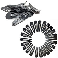 Temperia Tic Tac Hair Clips For Girls (Pack Of 12 Pcs) (5Cm) (Matte Black) - Tik Tak Pins For Women