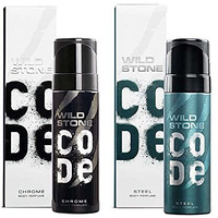 Wild Stone Code Chrome And Steel No Gas Fresh Body Perfume Spray Combo For Men, 120 Ml Each (Pack Of 2)