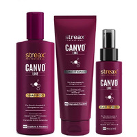 Streax Professional Canvoline Complete Hair Care Combo For Straightening Hair (Streax Canvoline Shampoo 300Ml + Conditioner 240Ml + Serum 100Ml) Pack Of 3