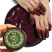 Sabz Organics Instant Henna Dip In Dark Maroon  Ready-To-Use Mehndi Paste For Hands & Bridal Designs | Fast Stain, Chemical-Free, Natural Instant Henna Color (No Stickers Included)