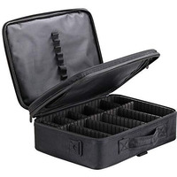 Rozia Extra Large Size 40Cm X 30 Cm X 12Cm Makeup Box For Girls,Makeup Box Vanity, Makeup Kit, Makeup Pouch, Cosmetic Bag, Makeup Brush Organizer And Vanity Bag, Toiletry Jewellery Box, Black