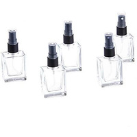 Grn Glass Refillable Bottles With Spray Perfume Bottle Pump, 10 Ml, Set Of 5, Transparent