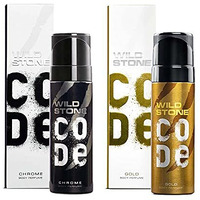 Wild Stone Code Gold And Chrome Body Perfume For Men, Pack Of 2 (150Ml Each)|No Gas Deodorant|Long Lasting Body Spray