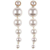 Shining Diva Fashion Women's Stylish Long Gold Plated Drop Earrings (White; 9900Er)