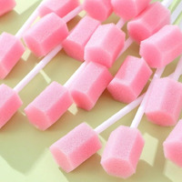 Mj Talk Tools 100Pcs Disposable Oral Care Swabs, Oral Swabs For Speech Therapy, Toothette Oral Swabs, Mouth Oral Swabs (Pink)