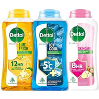 Dettol Body Wash And Shower Gel For Women And Men, (Icy Cool, Lime Fresh, Skincare) | 250Ml Pack Of 3
