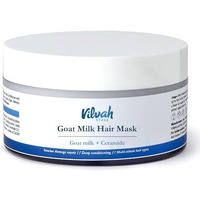 Vilvah Store Goat Milk Hair Mask | Deep Nourishing | Fresh Hair Mask Provides Damaged Deep Conditioning & Strength | Curl Or Styling Cream | Powered With Goat Milk | For Women & Men | 200 Gm,1 Count
