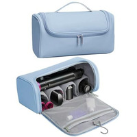 Maycreate Polyurethane (Pu) Travel Storage Bag For Dyson Air Wrap Holder Hair Styler Organizer For Airwrap Attachments Portable Storage Bag With Hanging Hook, Blue(Bag Only)