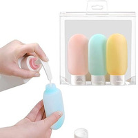 Fapiwen Travel Toiletry Bottles Kit - 3Pcs 60Ml Leak Proof Refillable Silicone Squeeze Containers For Toiletries - Multicolor