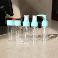 Zollyss Clear Plastic Refillable Travel Toiletry Spray Bottles Set With Zippered Pouch - 6 Pieces