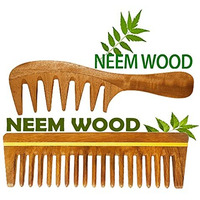 Neem Wooden Comb Set | Wide Tooth Comb For Women & Men | Detangling | Anti Dandruff | Hair Growth Combo Pack
