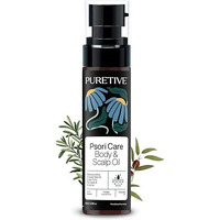 Puretive Psoricare Body & Scalp Oil | Relieves Itching & Redness| Fast-Absorbing | Non-Greasy| Helps Calm Eczema, Psoriasis, Dermatitis, Very Dry Skin, Ringworm, Fungal Infections, Rashesi 100% Pure & Natural | 100Ml