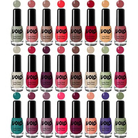 Volo Infinite Shine Nail Polish Combo Offer Professional Brush Set Of 24 Pcs (Carrot Red, Nude, Red, Flirty Nude, Tan, Ice Nude, Coral Compass, Wine Maroon, Pink Mania, Nude, Etc) 120 Ml