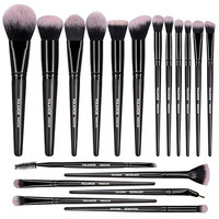 Maange 18 Pcs Premium Synthetic Make Up Brushes Set Soft Foundation Powder Eyeliner Eye Shadow Makeup Brush Set Professional (Black)
