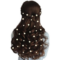 Hair Flare Round Pearl Hair Stickers: Combo Of 18 (6Mm) & 16 (8Mm) Pearl, Easy Stick-On, No Pins Needed, Pack Of 34_2860_Silver