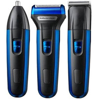 Concepta Professionals Design 3 In 1 Perfect Men Shaver Hair Clipper And Nose Trimmer Rechargeable Beard And Moustaches Hair Machine And Trimming With Cord Without Cordless Use (Black & Blue)