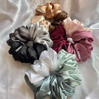 Atrube's Pack Of 4 Dual Tone Scrunchies Pink-Green Scrunchies Hair Accessories Silk Satin Scrunchies Combo Of 4 Scrunchies Women Hair Ties Gifts For Girls Triple Tone Scrunchies Standard Size