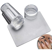 Aadav Silicone Soft Nail Stamper Scraper Polish Image Paint Stamp Nail Art For Girl's