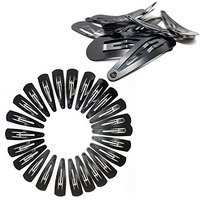 Temperia Tic Tac Hair Clips For Girls (Pack Of 36Pcs) (5Cm) (Matte Black) - Tik Tak Pins For Women