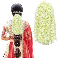 Temperia (4Pcs) Gajra For Hair Bun - Jasmine Flower For Hair - Juda Hair Accessories For Women - Artificial Scented Fake Mogra Band - Premium & Voluminous (Dn01)