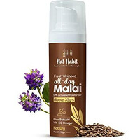 Nat Habit All Day Face Cream, Fresh Whipped Flax Bakuchi Face Malai With Vitamins E, C & Omega+ For Hot Dry Weather Face Moisturization & Sun Protection (Ages 35+, 30G)