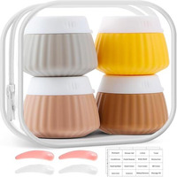 Lyrovo Travel Containers Cream Jars For Toiletries Kit Bpa Free, Leak-Proof 40Ml Travel Size Containers, Travel Accessories Organizer With Lid For Cosmetic Face Hand Body Cream (Yellow, 40Ml)