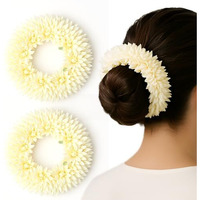 Multibrite Mogra Artificial Gajra For Hair Buns & Braids, Reusable Scented Jasmine Flower Traditional Indian Bridal Jewelry Hair Accessory For Weddings, Festivities & Casual Days For Women (Pack Of 2)