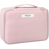 Wemol Travel Fashion Cosmetic Organizer Bag With Detachable Pouch, Super Soft Makeup Organiser Bag For Brushes, Toiletries, Cosmetics Items For Women (Pink)