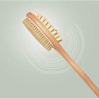 Rustic Rituals Wooden Double-Sided Bath Brush With Massager And Long Handle | Natural Bristles | Dry Brushing Removes Dead Skin, Treats Cellulite & Stimulates Blood Flow