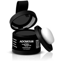 Adomour Root Touchup Powder 4G - Instant Coverage For Hair Loss, Bald Patch & Grey Hair | Sweat & Stain Resistant 24Hr Formula | Hairline Powder For Men & Women (Black)